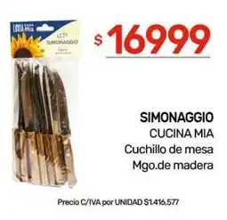 Nini Mayorista Simonaggio cucina mia cuchillo de mesa mgo.de madera oferta