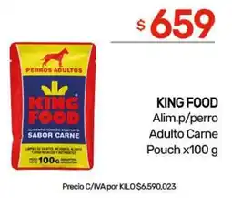 Nini Mayorista King food alim.p/perro adulto carne pouch oferta