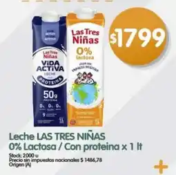 Supermercados Buenos Días Las tres niñas leche 0% lactosa oferta