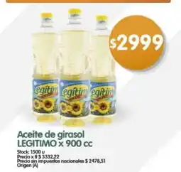 Supermercados Buenos Días Legitimo aceite de girasol oferta
