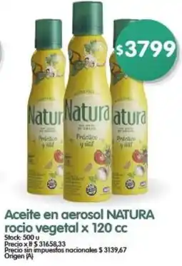 Supermercados Buenos Días Natura aceite en aerosol rocio vegetal oferta