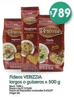 Supermercados Buenos Días Verizzia fideos largos o guiseros oferta