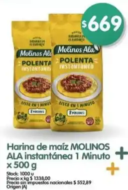 Supermercados Buenos Días Molinos Ala harina de maíz polenta instantánea oferta