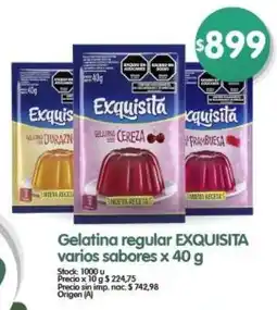 Supermercados Buenos Días Exquisita gelatina regular varios sabores oferta