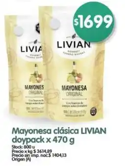 Supermercados Buenos Días Livian mayonesa clásica oferta