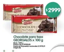 Supermercados Buenos Días Chocolatería Georgalos chocolate oferta