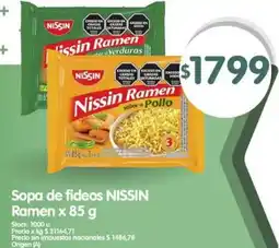 Supermercados Buenos Días Nissin sopa de fideos Ramen oferta