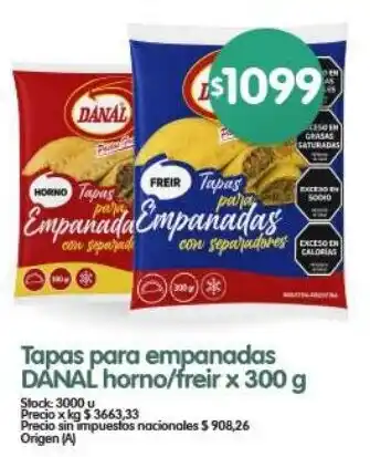 Supermercados Buenos Días Danal tapas para empanadas oferta