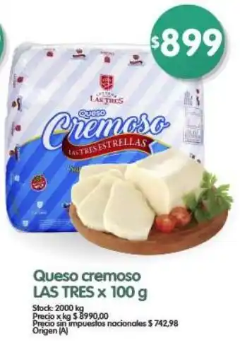 Supermercados Buenos Días Las tres queso cremoso oferta