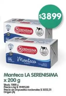 Supermercados Buenos Días La serenisima manteca clasica oferta