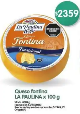 Supermercados Buenos Días La paulina queso fontina tradicional oferta