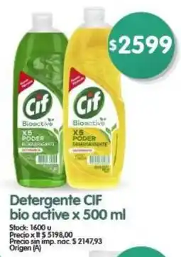 Supermercados Buenos Días Cif detergente bio active oferta