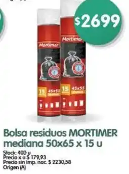 Supermercados Buenos Días Mortimer bolsa residuos mediana oferta