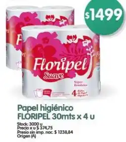 Supermercados Buenos Días Floripel papel higiénico oferta