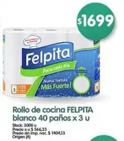 Supermercados Buenos Días Felpita rollo de cocina blanco oferta