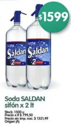 Supermercados Buenos Días Saldan soda sifón oferta