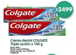 Supermercados Buenos Días Colgate crema dental triple acción oferta