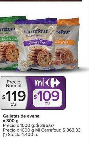 Carrefour Galletas De Avena oferta