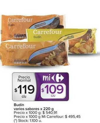Carrefour Budin Varios Sabores oferta