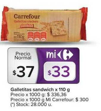 Carrefour Galletitas Sandwich oferta