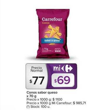 Carrefour Conos Sabor Queso oferta