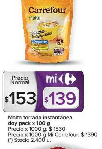 Carrefour Malta Torrada Instantánea Doy Pack oferta