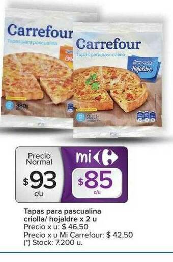 Carrefour Tapas Para Pascualina Criolla Hojaldre oferta