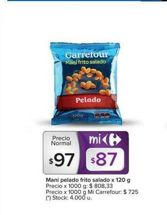 Carrefour Maní Pelado Frito Salado oferta