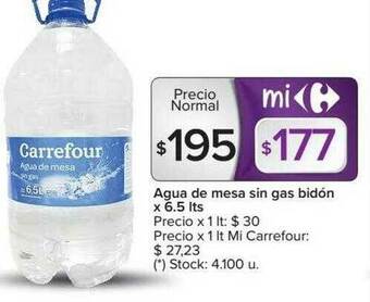 Carrefour Agua De Mesa Sin Gas Bidón oferta