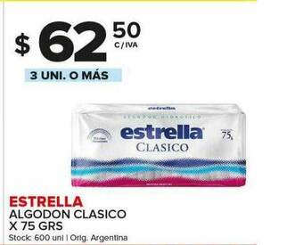 Carrefour Maxi Estrella Algodon Clasico X 75 Grs oferta