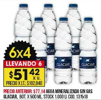 Coto Agua Mineralizada Sin Gas Glaciar oferta