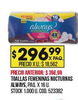 Coto Toallas Femeninas Nocturnas Always oferta