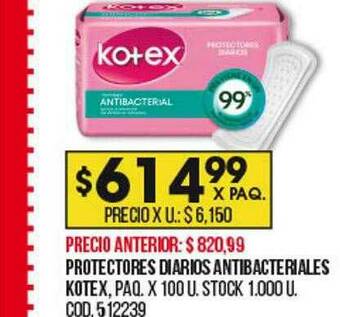 Coto Protectores Diarios Antibacteriales Kotex oferta