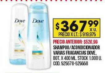 Coto Shampoo Acondicionador Varias Fragancias Dove oferta