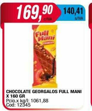 Maxiconsumo Chocolate Georgalos Full Mani oferta