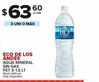 Carrefour Maxi Eco De Los Andes Agua Mineral Sin Gas oferta
