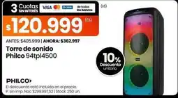 Changomas Philco - torre de sonido 94tpl4500 oferta