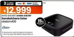 Changomas Oster - sandwichera ckstsm400 oferta