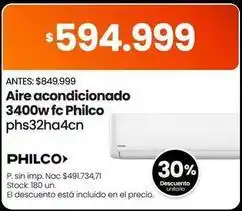 Changomas Philco - aire acondicionado 3400w fc phs32ha4cn oferta