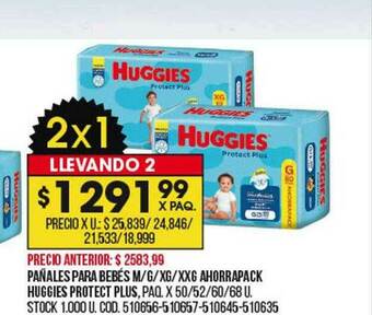 Coto Pañales Para Bebés M G Xg Xxg Ahorrapack Huggies Protect Plus oferta