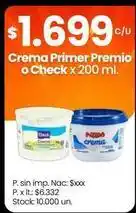 Changomas Primer - crema premio o check oferta