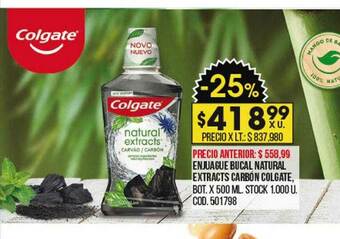 Coto Enjuague Bucal Natural Extracts Carbón Colgate oferta