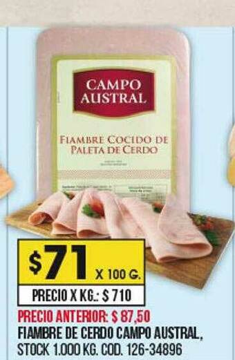 Coto Fiambre De Cerdo Campo Austral oferta