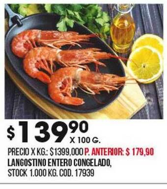 Coto Langostino Entero Congelado oferta