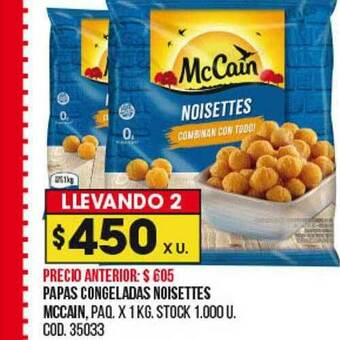 Coto Papas Congeladas Noisettes Mccain oferta