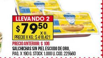 Coto Salchichas Sin Piel Escudo De Oro oferta