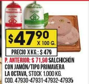 Coto Salchichón Con Jamón Tipo Primavera La Octava oferta