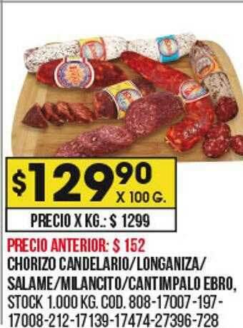 Coto Chorizo Candelario Longaniza Salame Milancito Cantimpalo Ebro oferta