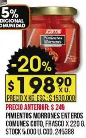 Coto Pimientos Morrones Enteros Comunes Coto oferta
