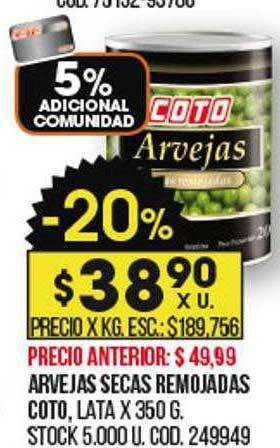Coto Arvejas Secas Remojadas Coto oferta